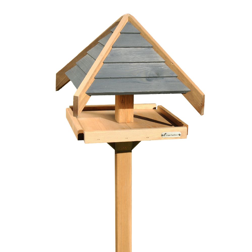 Charcoal Roof Bird Table with Mounting Stake